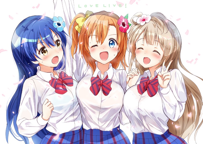 sonoda umi, minami kotori, and kosaka honoka (love live! and 1 more) drawn by akina_tsukako