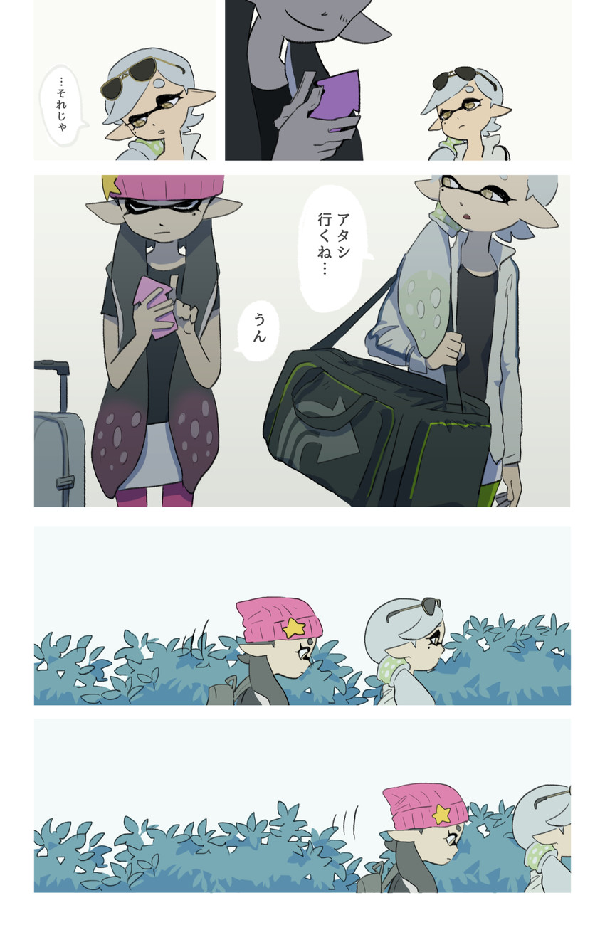 callie and marie (splatoon and 1 more) drawn by katou_(osoraku)
