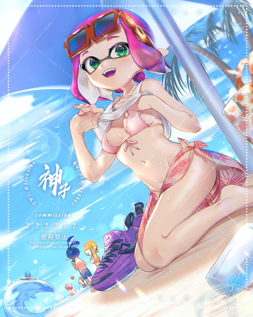 inkling player character, inkling girl, octoling player character, octoling girl, inkling boy, and 1 more (splatoon) drawn by jinkoika