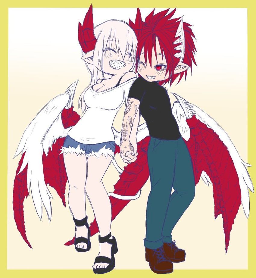 lorem and sieg (musuko ga kawaikute shikatanai mazoku no hahaoya) drawn by nedgia1421
