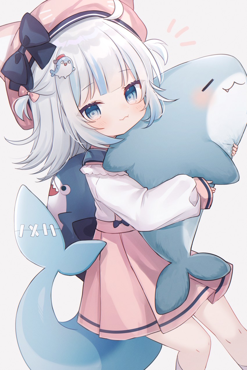 gawr gura and bloop (hololive and 1 more) drawn by shouu-kun