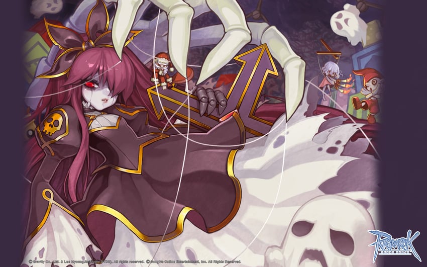 whisper, marionette, celine kimi, antonio, and cookie (ragnarok online) drawn by bibibic