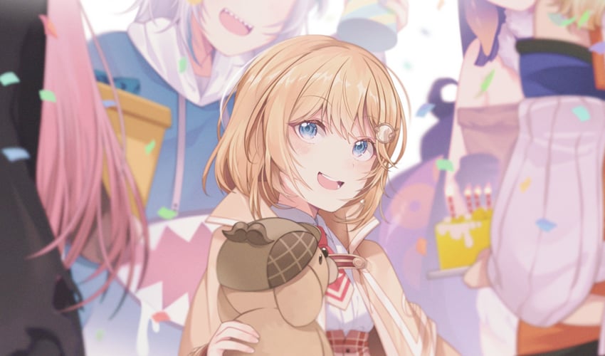 gawr gura, mori calliope, ninomae ina'nis, takanashi kiara, watson amelia, and 1 more (hololive and 1 more) drawn by mitsumine_(ookami_no_oyashiro)