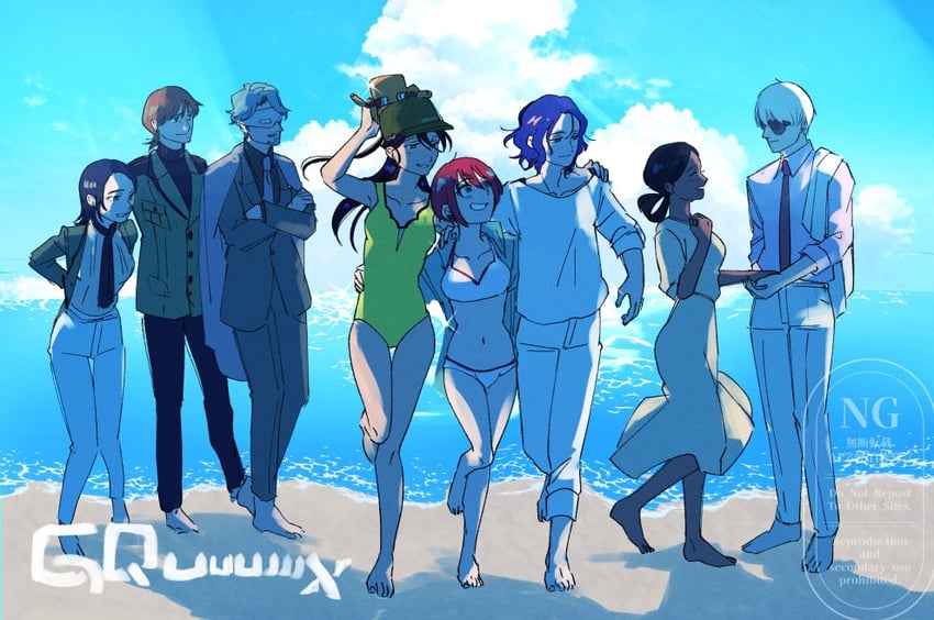 amate yuzuriha, char aznable, shuji ito, nyaan, challia bull, and 4 more (gundam and 1 more) drawn by beeeeetan
