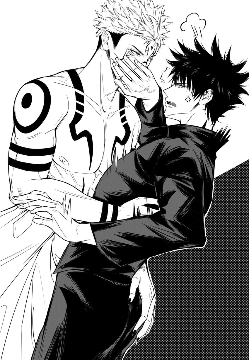 fushiguro megumi and ryoumen sukuna (jujutsu kaisen) drawn by zhhy3324