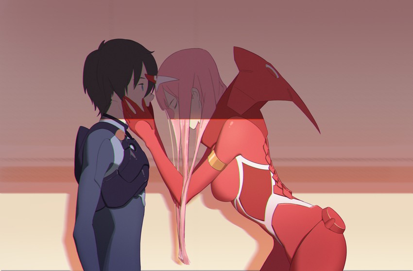 zero two and hiro (darling in the franxx) drawn by aash4i