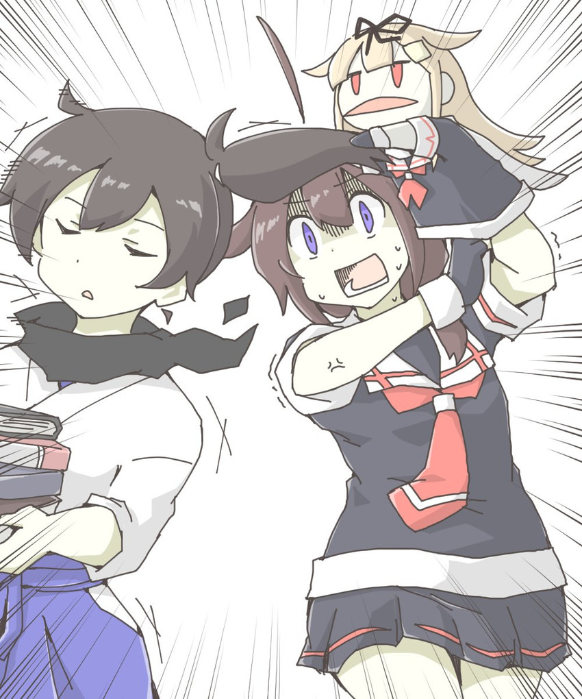 kaga, shigure, yuudachi, shigure kai ni, and yuudachi kai ni (kantai collection) drawn by akara_kai