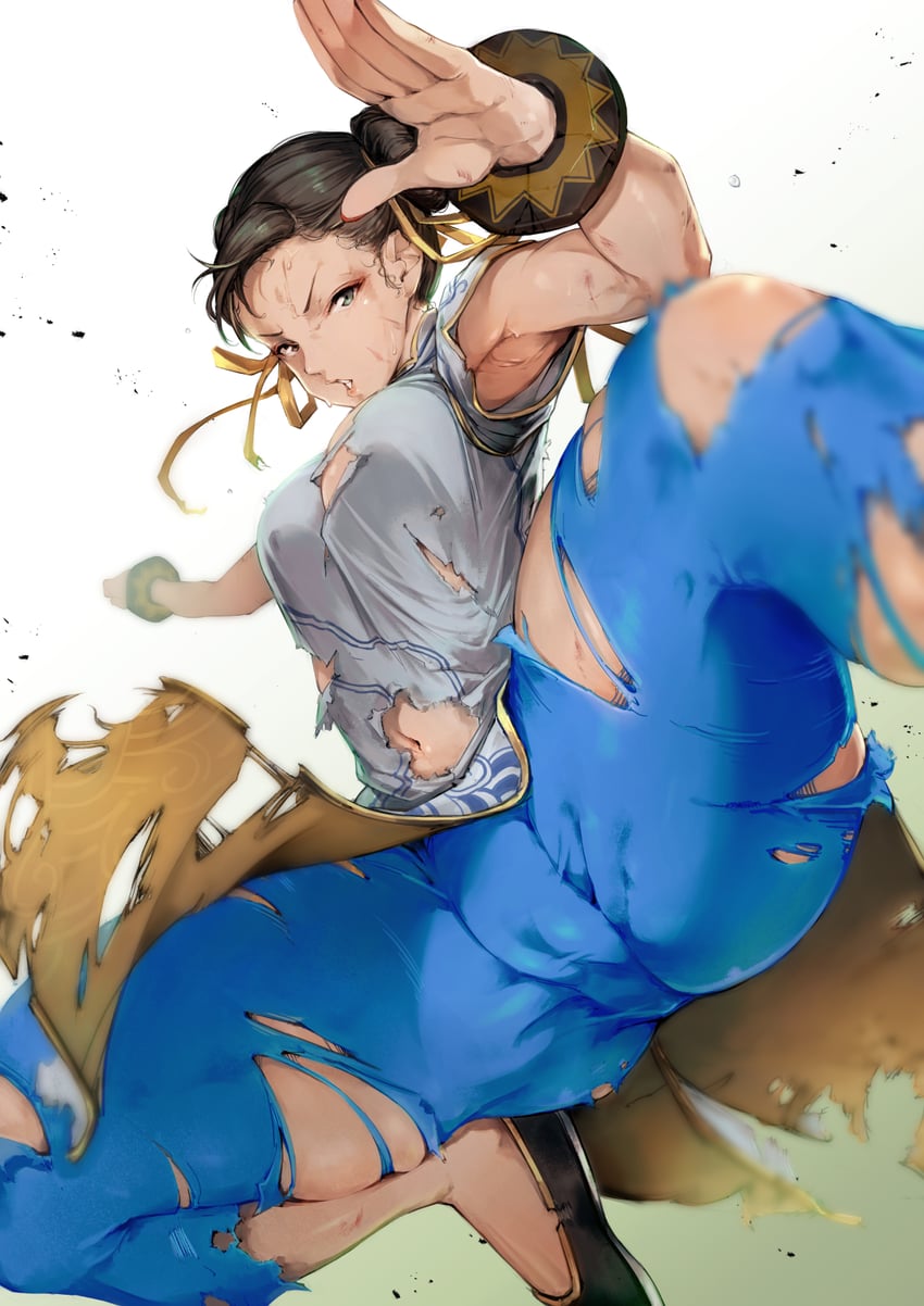 chun-li (street fighter and 1 more) drawn by kakyubushi