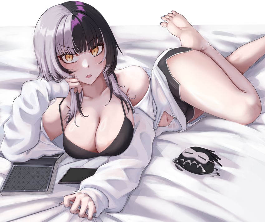 shiori novella and yorick (hololive and 1 more) drawn by mmneko