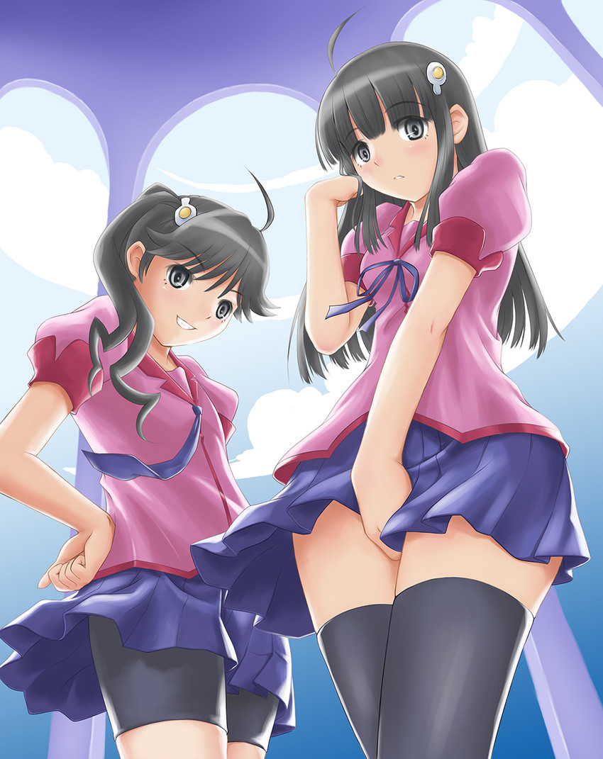 araragi karen and araragi tsukihi (monogatari and 1 more) drawn by u-star