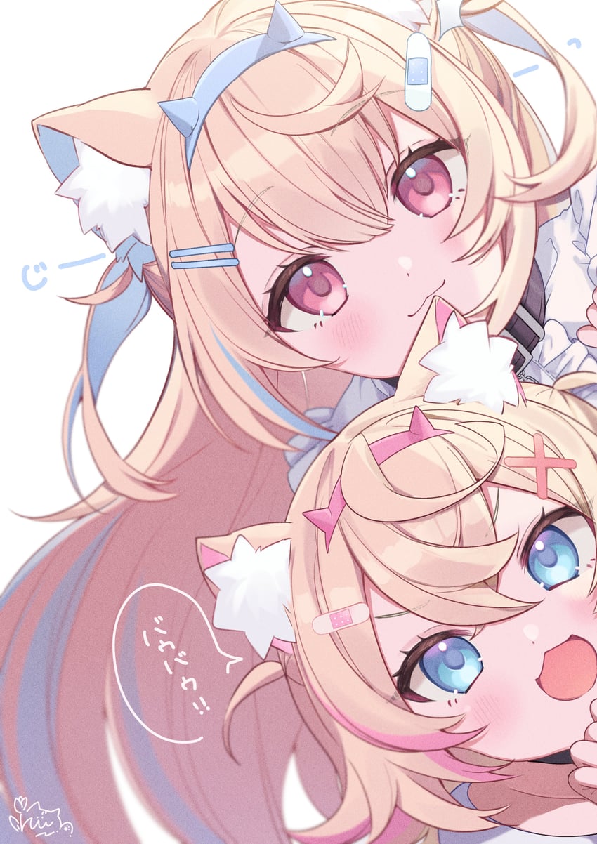 fuwawa abyssgard and mococo abyssgard (hololive and 1 more) drawn by ruu_hh