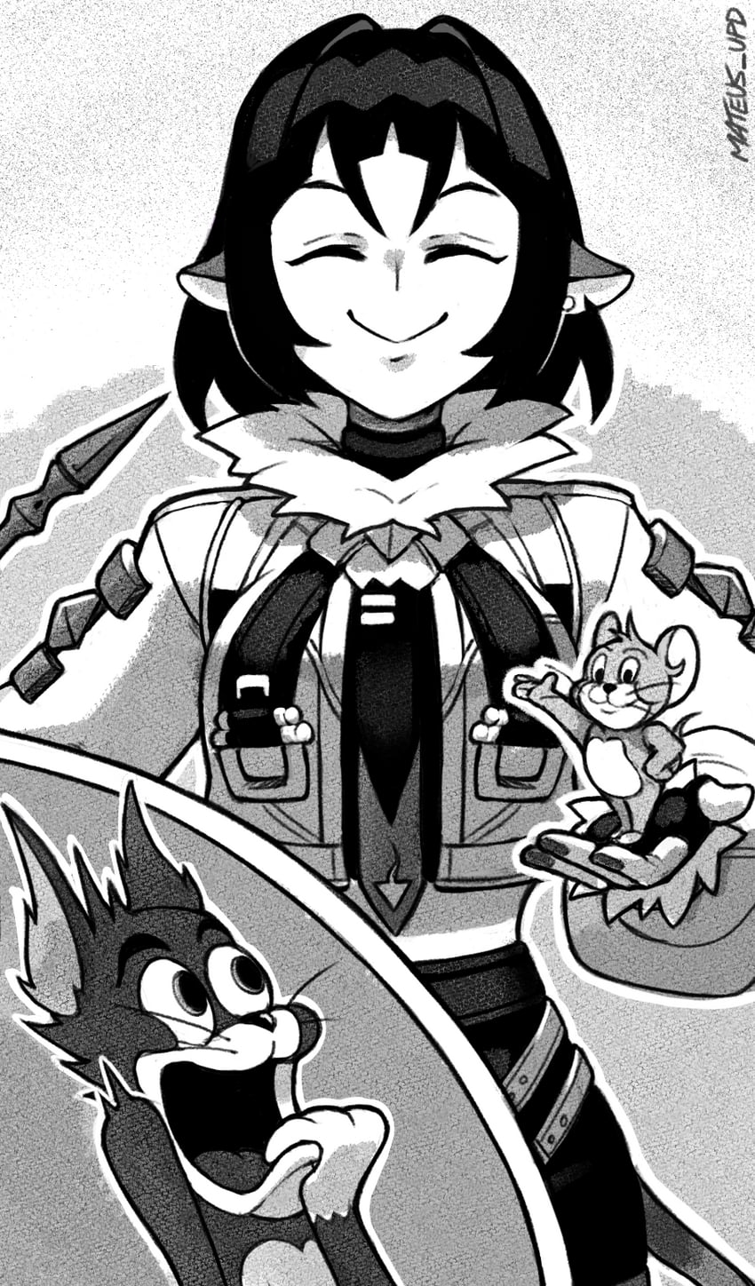 jane doe, tom, and jerry (zenless zone zero and 1 more) drawn by mateus_upd