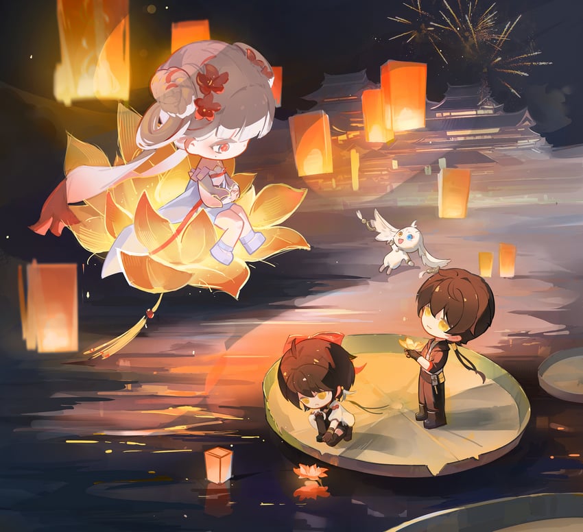 rover, female rover, male robin, abby, and jinhsi (wuthering waves) drawn by huqu_(huqu45712)