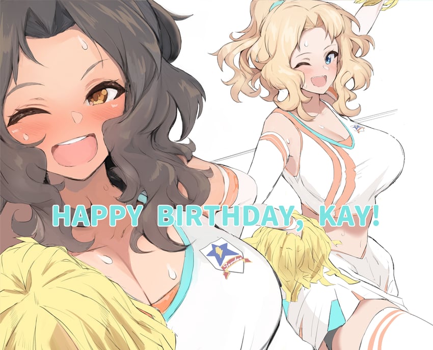 kay and el (girls und panzer) drawn by kyougi_sharyou