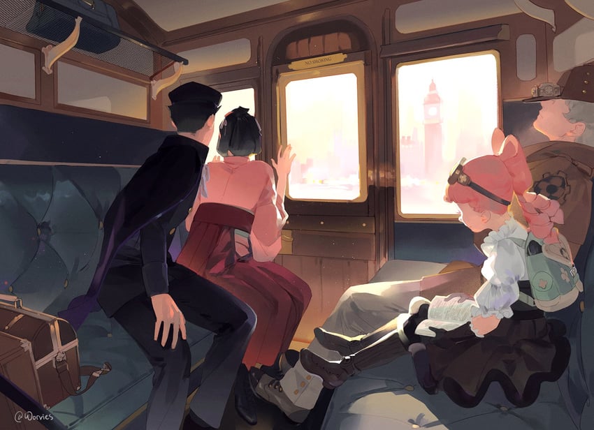 ryunosuke naruhodo, herlock sholmes, susato mikotoba, and iris wilson (ace attorney and 1 more) drawn by worvies