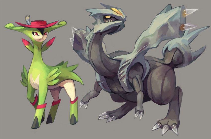 kyurem and virizion (pokemon and 1 more) drawn by glitchedpuppet