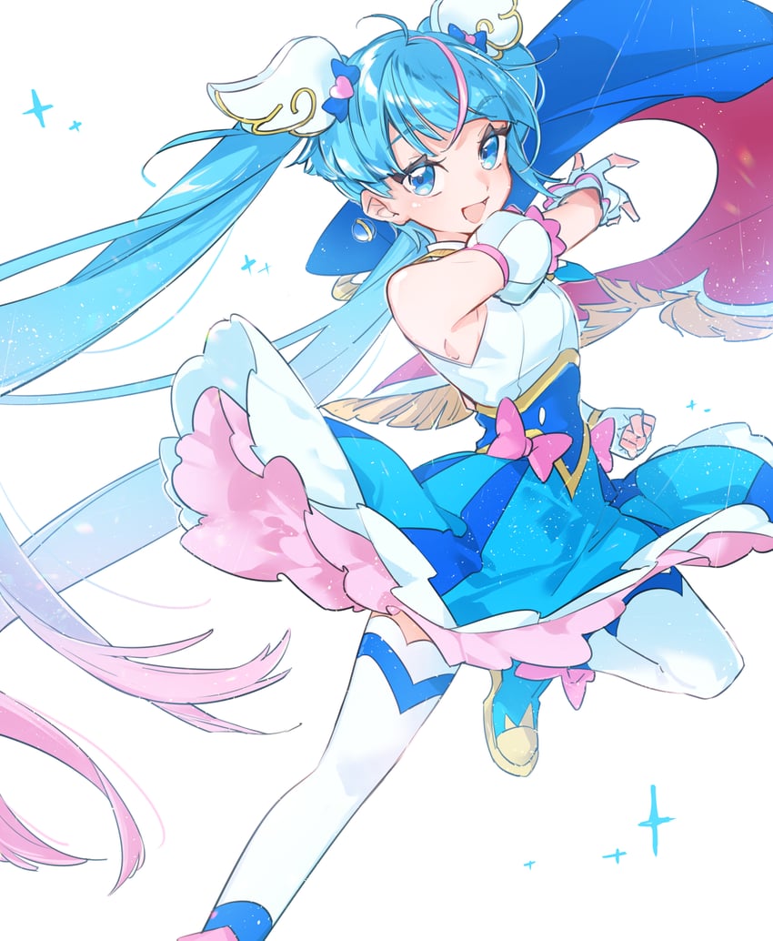 sora harewataru and cure sky (precure and 1 more) drawn by semi_(amimin)