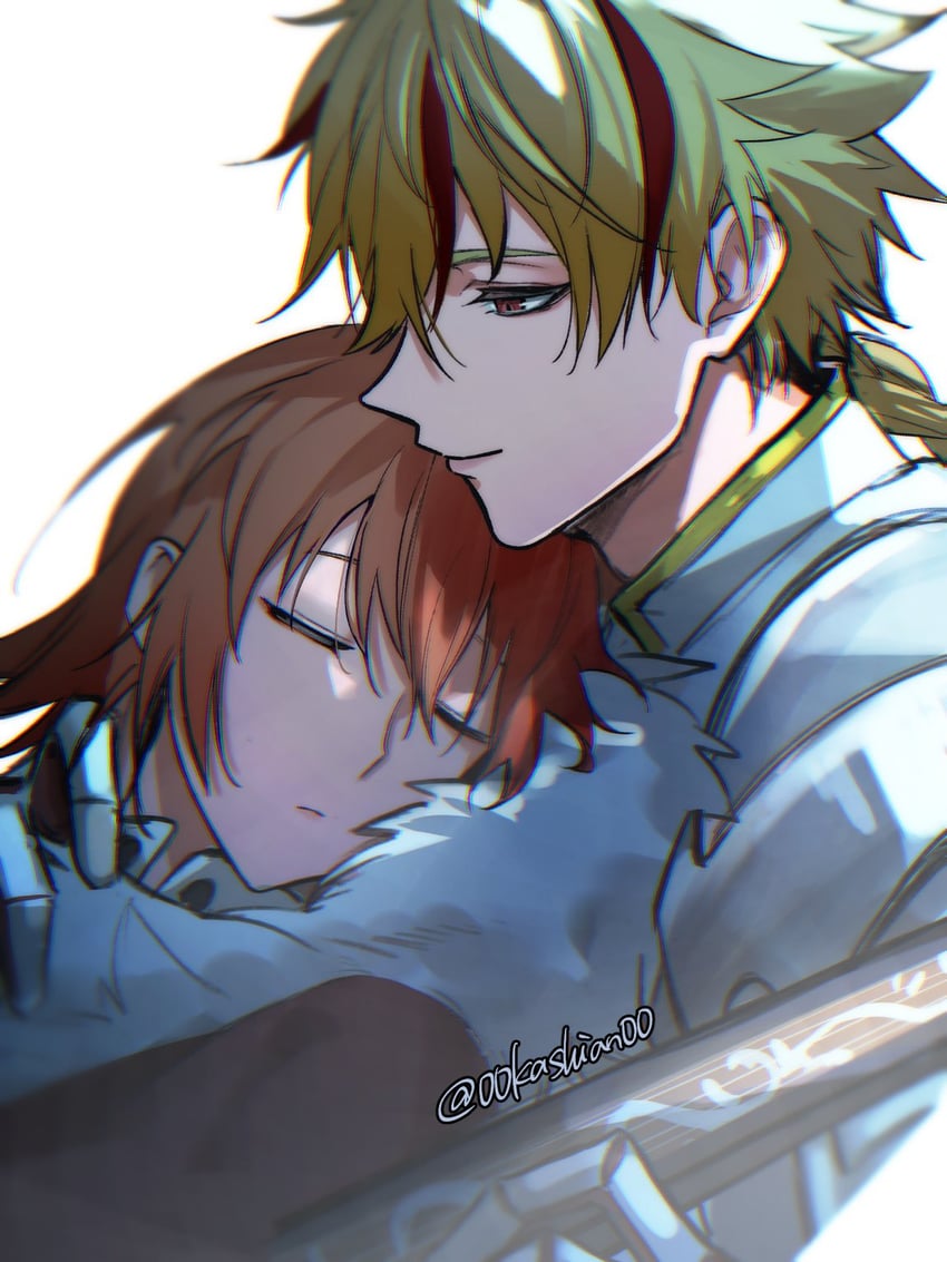 fujimaru ritsuka and richard i (fate and 1 more) drawn by 00kashian00