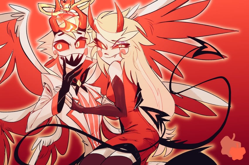 lucifer morningstar and charlie morningstar (hazbin hotel) drawn by 2008nei615