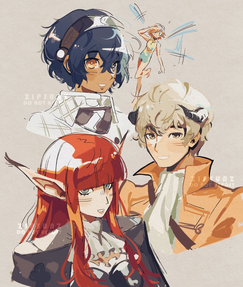 protagonist, hulkenberg, gallica, and strohl (metaphor: refantazio) drawn by zipsunz