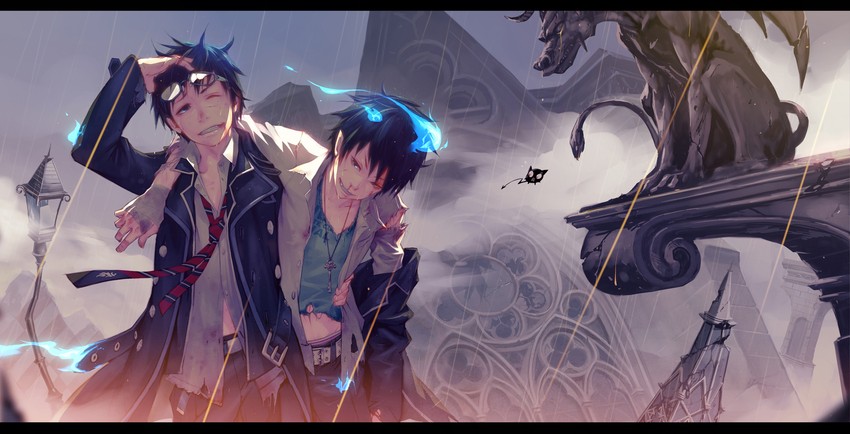 okumura rin and okumura yukio (ao no exorcist) drawn by monq