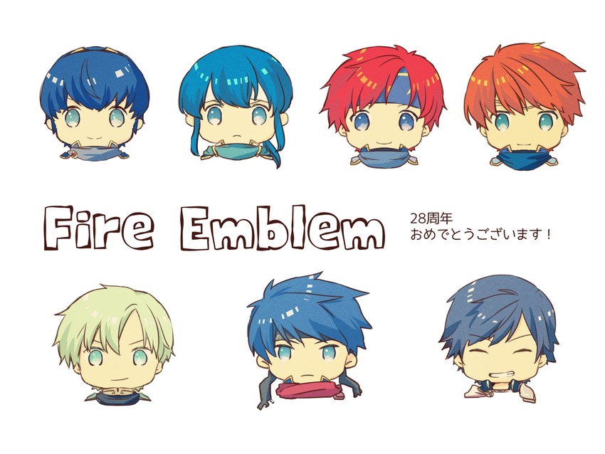 ike, marth, seliph, chrom, roy, and 2 more (fire emblem and 8 more) drawn by nishimura_(shinchinagachi)