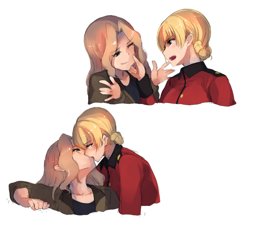 darjeeling and kay (girls und panzer) drawn by wawawa_(hisuterisisusa)