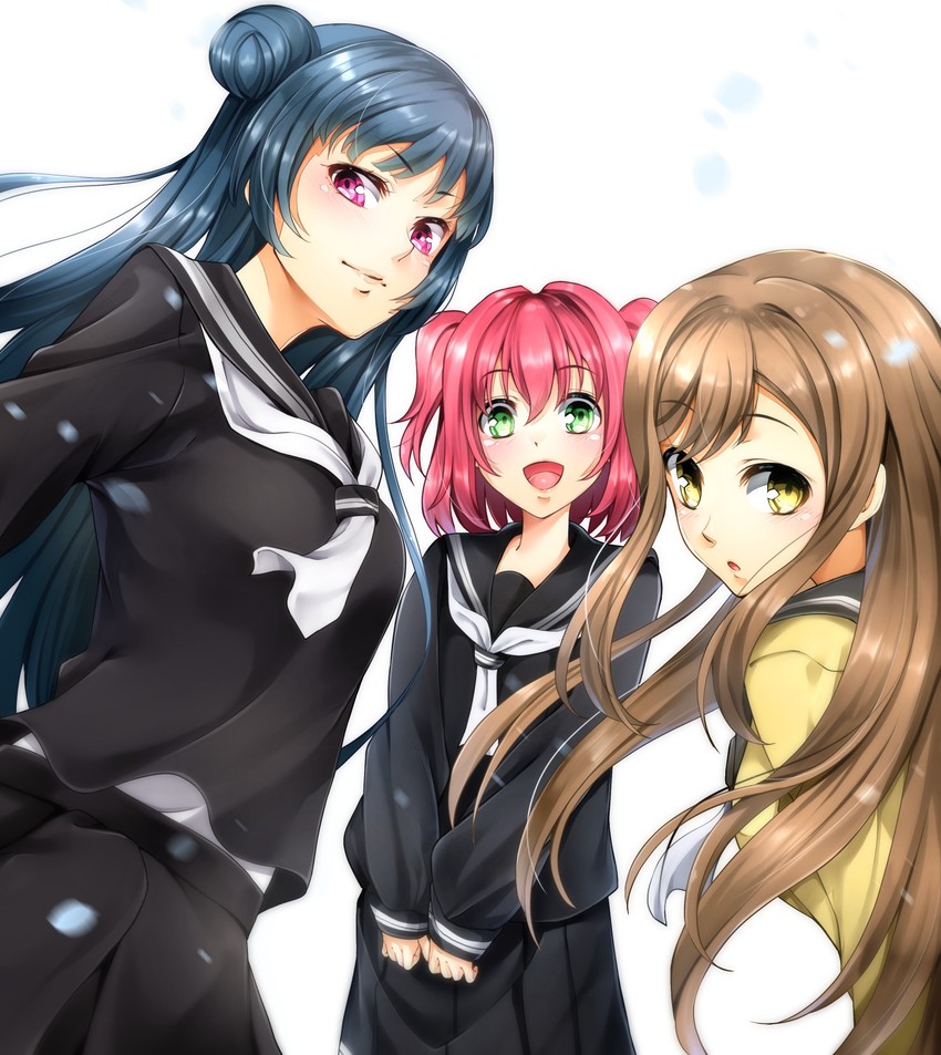 tsushima yoshiko, kunikida hanamaru, and kurosawa ruby (love live! and 1 more) drawn by nakano_maru