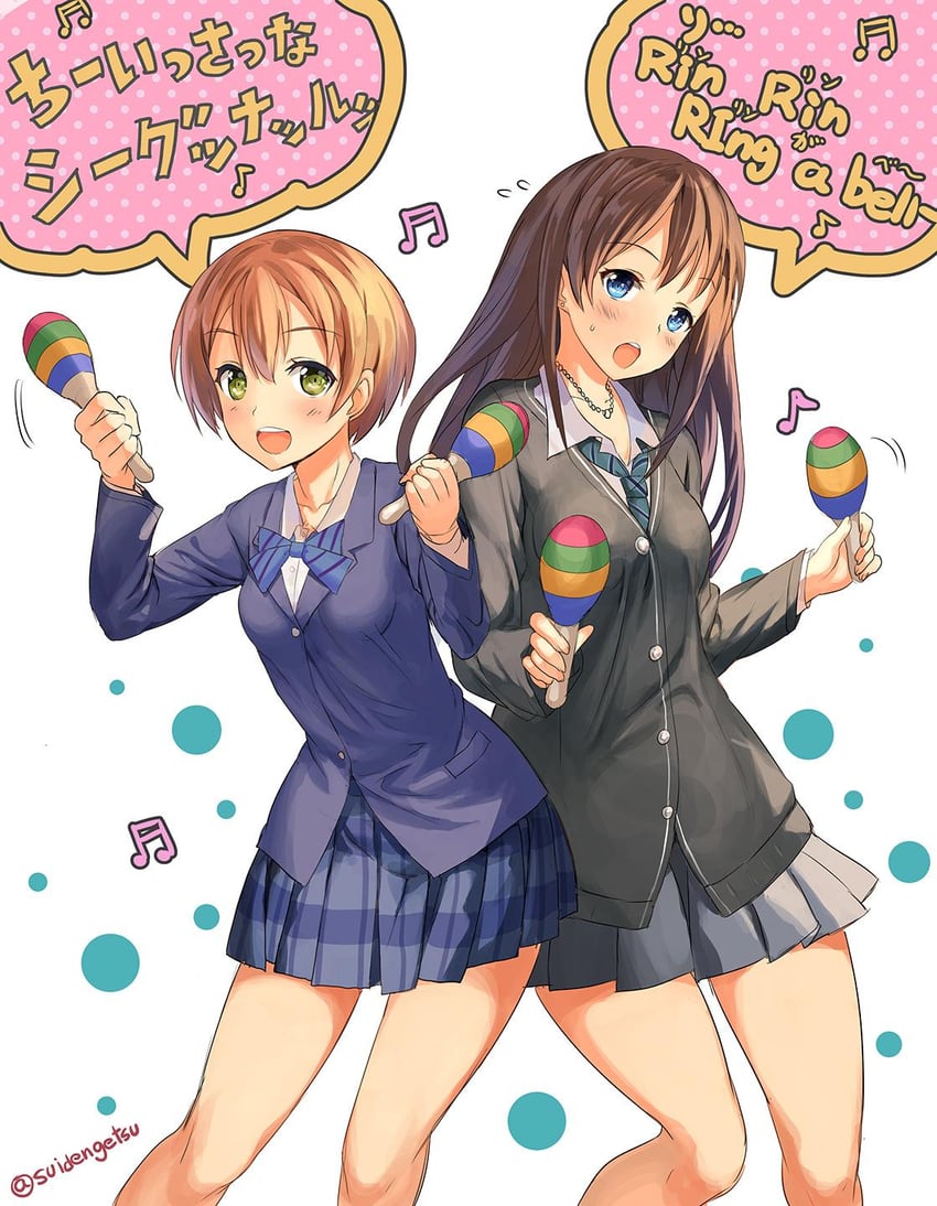 shibuya rin and hoshizora rin (idolmaster and 3 more) drawn by mizuta_kenji