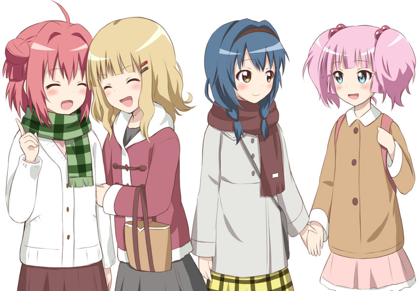 akaza akari, yoshikawa chinatsu, oomuro sakurako, and furutani himawari (yuruyuri) drawn by suzushiro_yukari