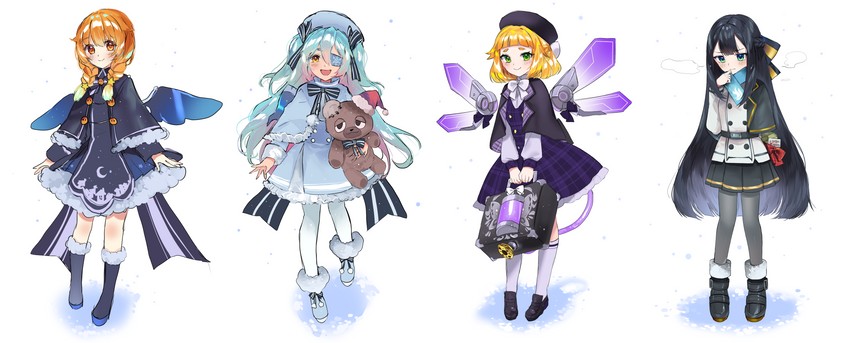 lrl, andvari, dutch girl, and aqua (last origin) drawn by kamchrome