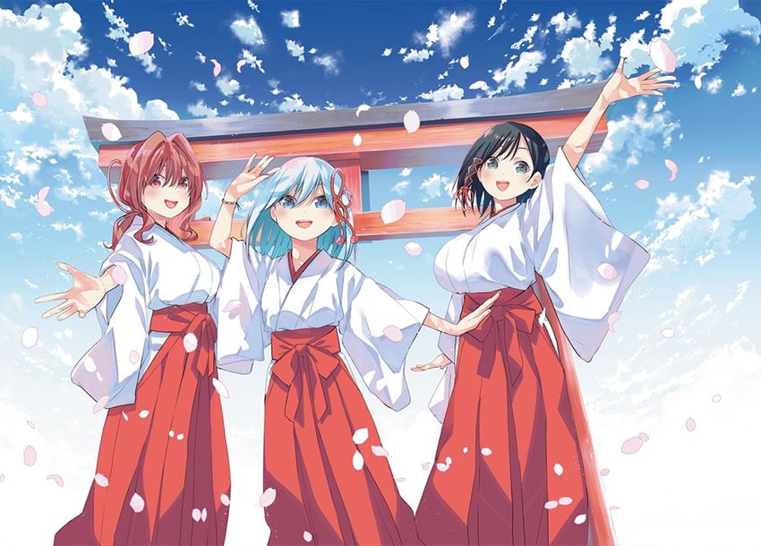 amagami asahi, amagami yae, and amagami yuna (amagami-san chi no enmusubi) drawn by marcey