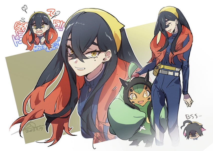 kieran, carmine, and ogerpon (pokemon and 1 more) drawn by no-kan
