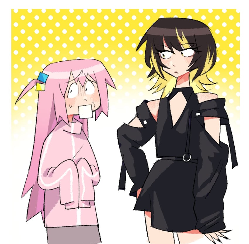 gotoh hitori and ikaruga luca (idolmaster and 2 more) drawn by waioaii