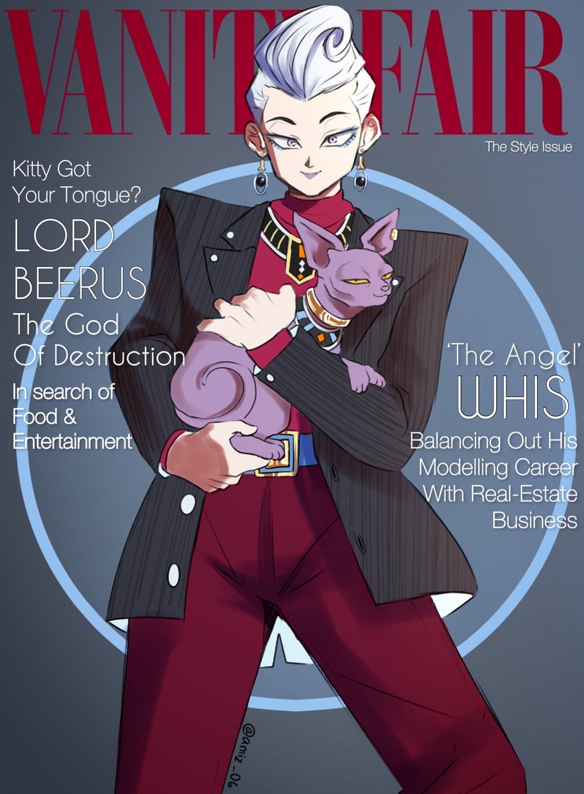 beerus and whis (dragon ball and 1 more) drawn by amiz06