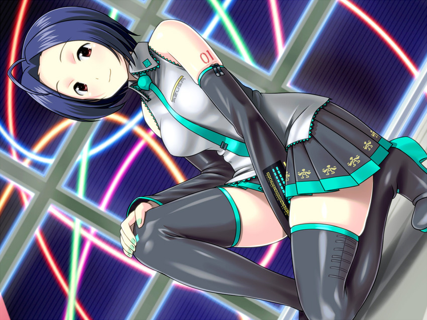 hatsune miku and miura azusa (idolmaster and 1 more) drawn by muhi11234