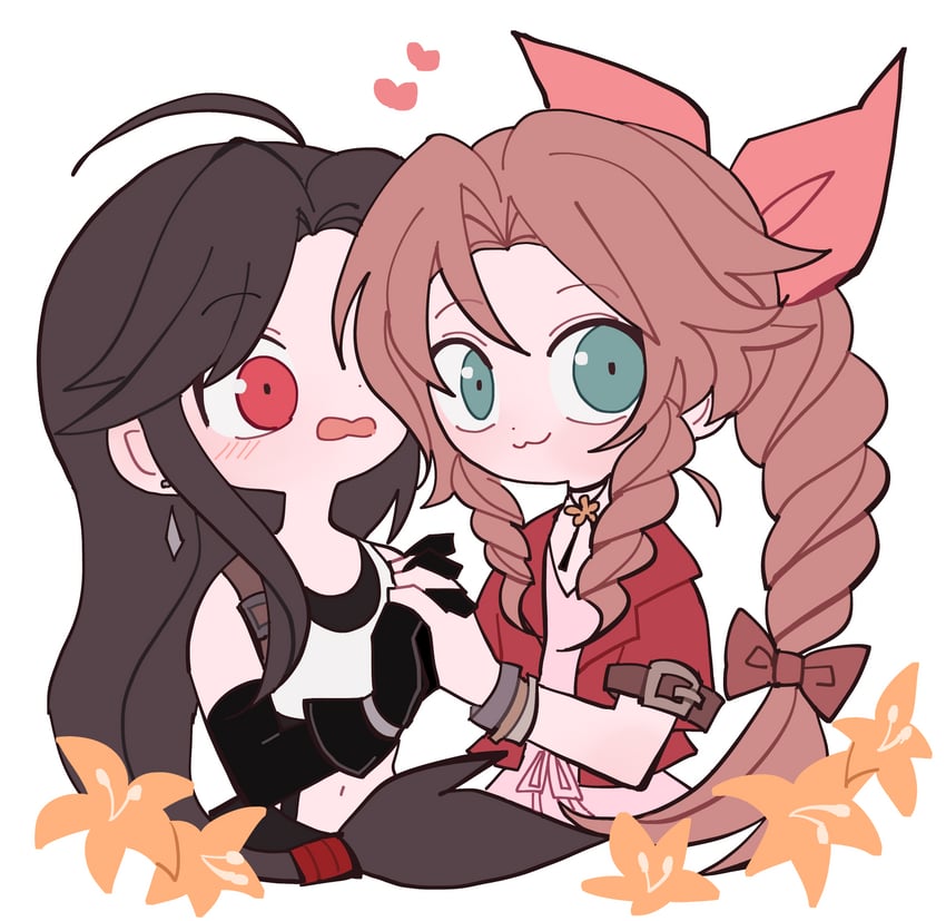 tifa lockhart and aerith gainsborough (final fantasy and 2 more) drawn by ttnoooo