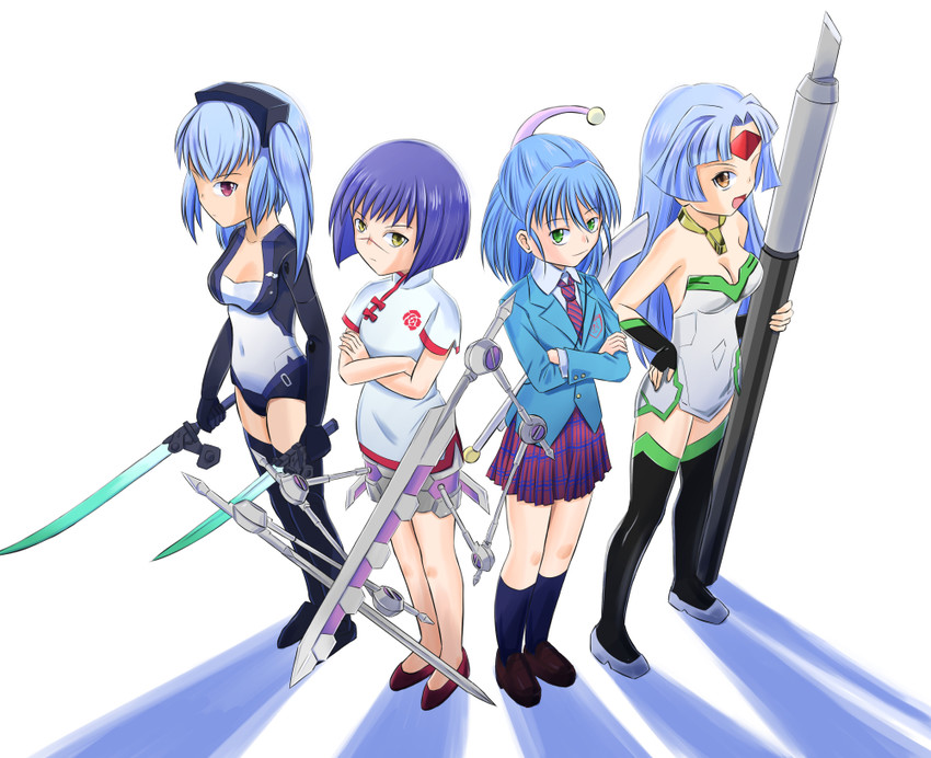 tsumura tokiko, reycal, aizawa nagisa, and strarf mk2 (busou shinki and 3 more) drawn by gatchon-go
