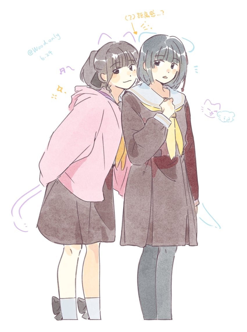 sakurai hina and kurusu rin (love live! and 2 more) drawn by woodonly
