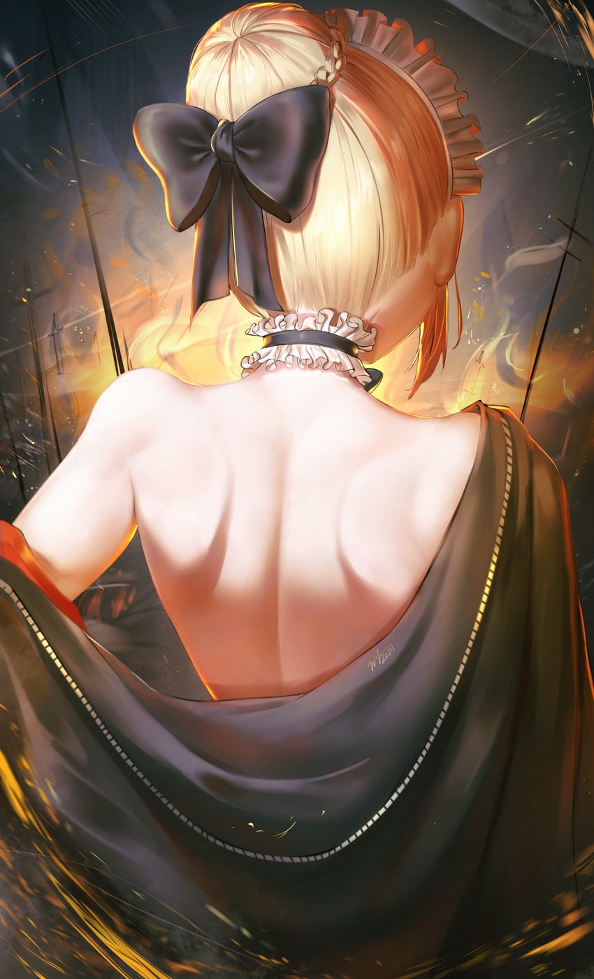 artoria pendragon and saber alter (fate and 1 more) drawn by waligner