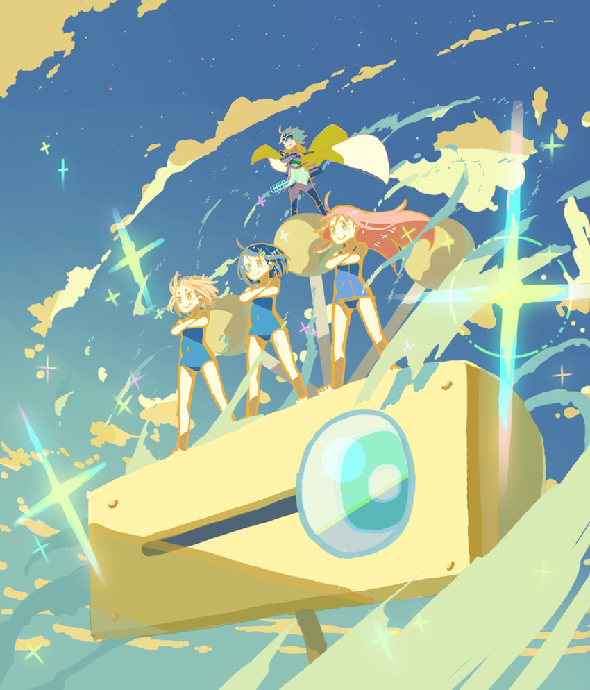 kokomine cocona, papika, yayaka, tt-392, and occhan (flip flappers) drawn by c_otom