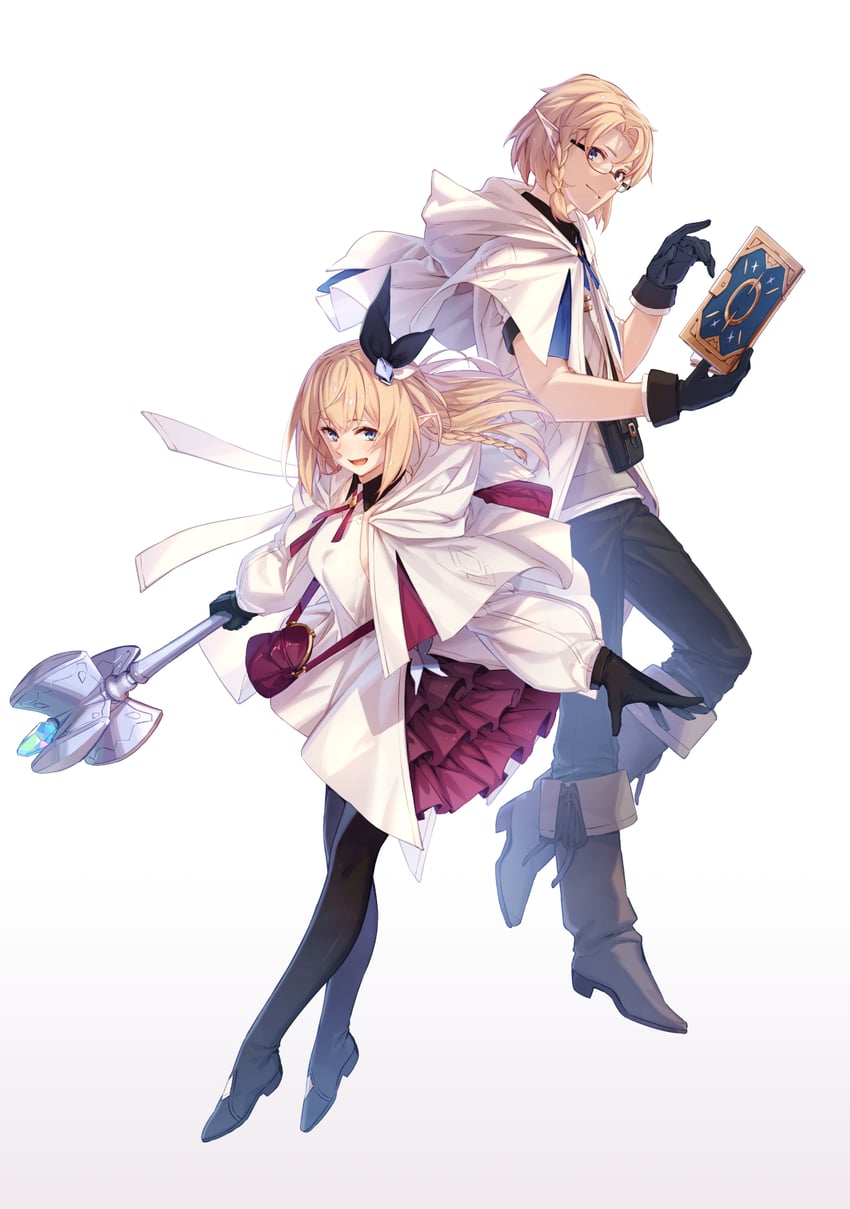 freya and frey (destiny unchain online: kyuuketsuki shoujo to natte yagate aka no maou to yobareru you ni narimashita) drawn by yachimoto