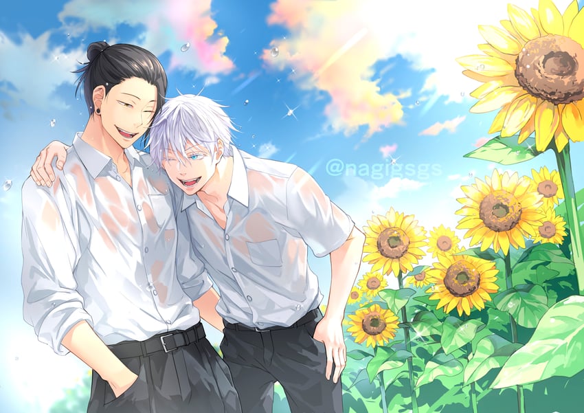 gojou satoru and getou suguru (jujutsu kaisen) drawn by nagiayase