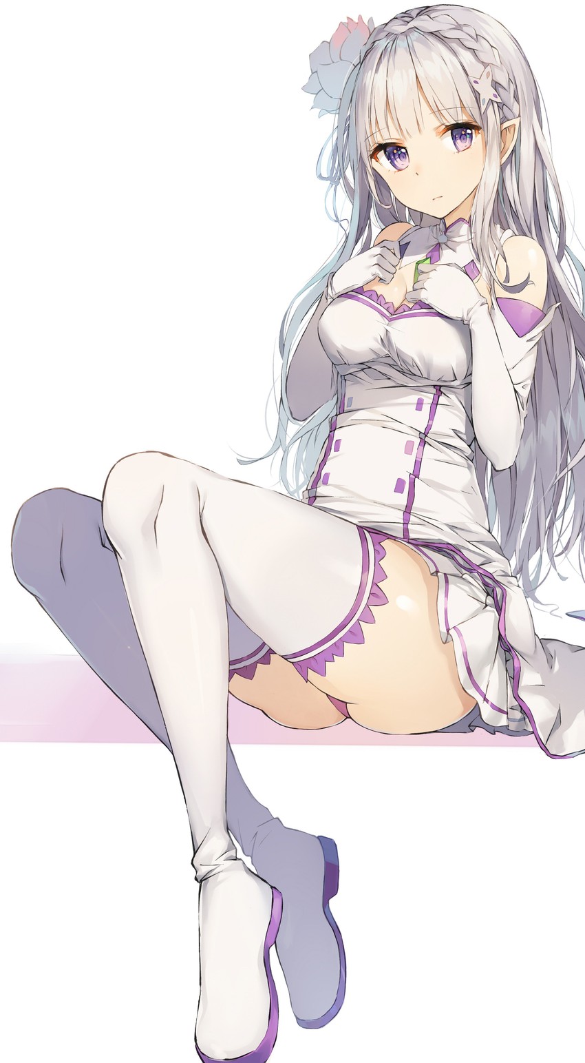 emilia (re:zero kara hajimeru isekai seikatsu) drawn by rikoma