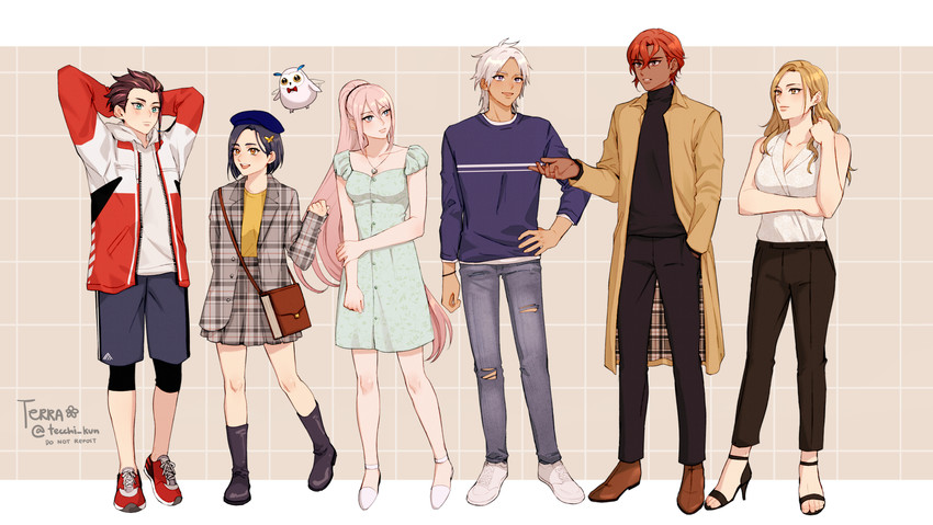 shionne, alphen, rinwell, kisara, fururu, and 2 more (tales of and 1 more) drawn by tecchi_kun