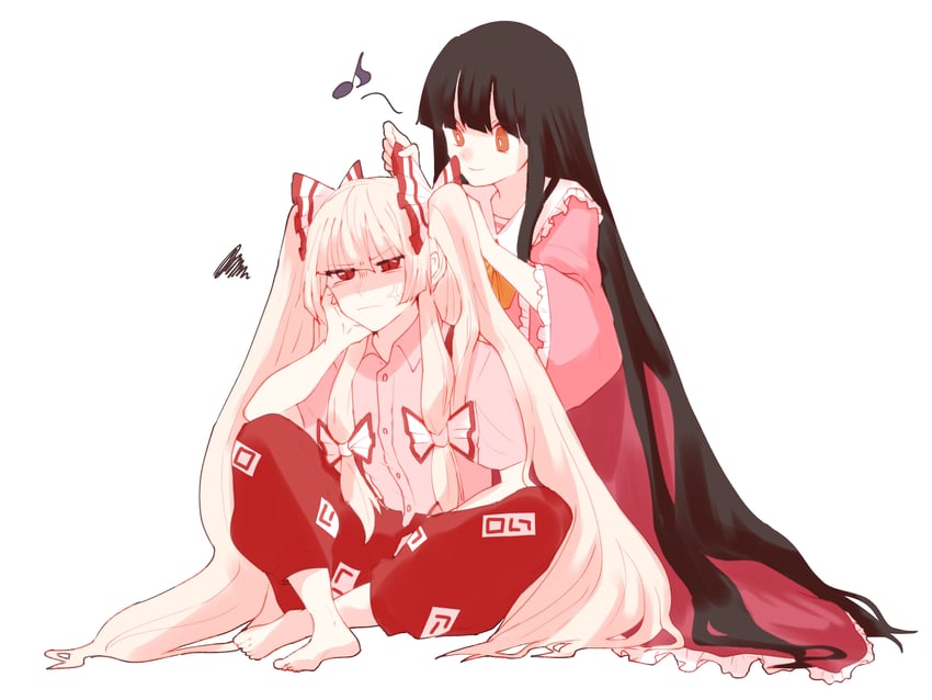 fujiwara no mokou and houraisan kaguya (touhou) drawn by somei_ooo