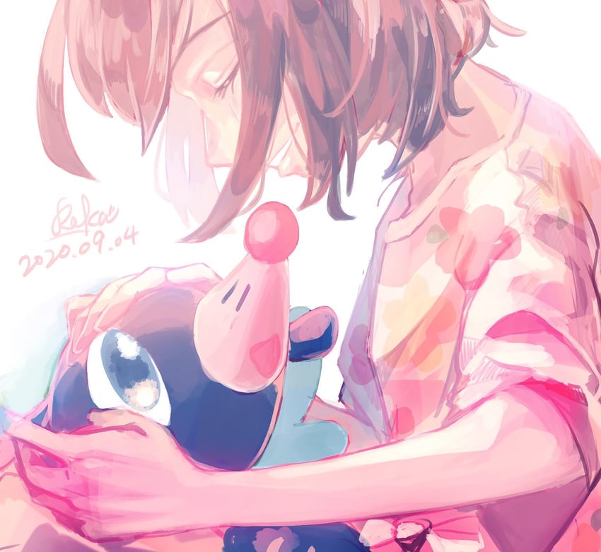 selene and popplio (pokemon and 1 more) drawn by r.aka.