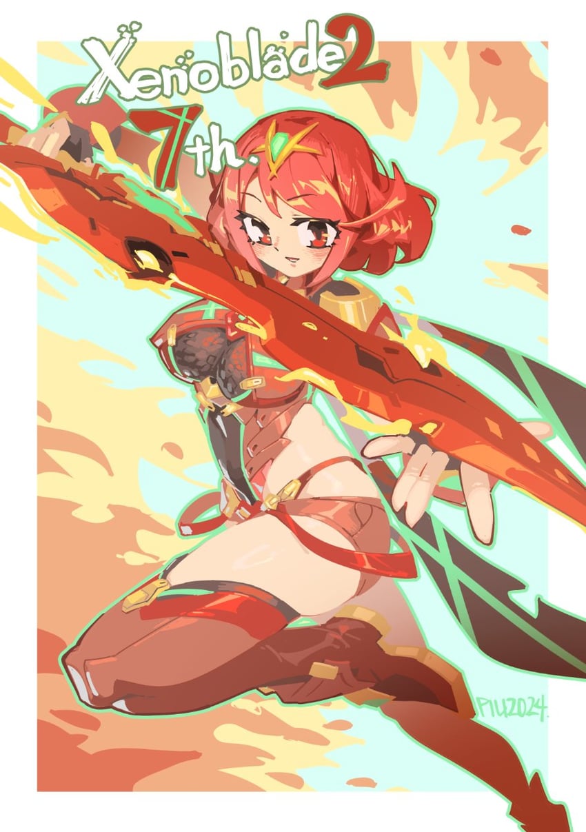 pyra (xenoblade chronicles and 1 more) drawn by andorlier