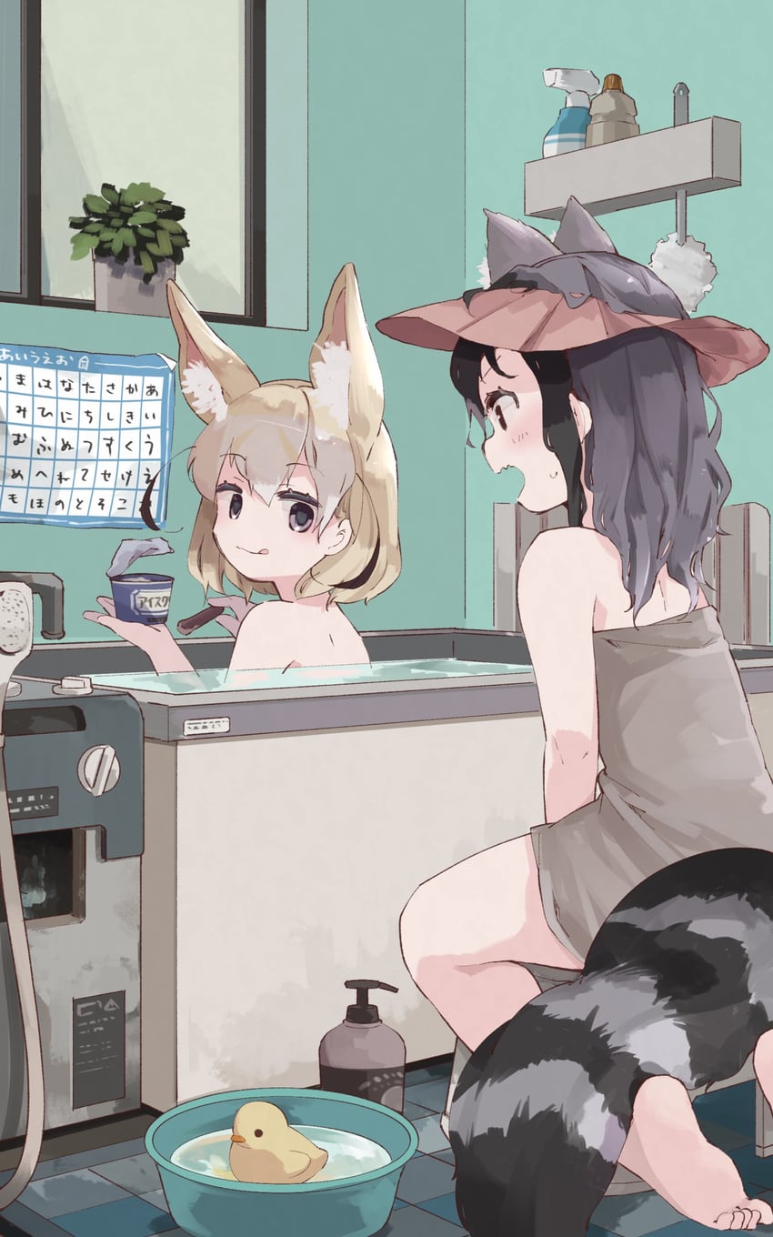 common raccoon and fennec (kemono friends) drawn by nanana_(nanana_iz)