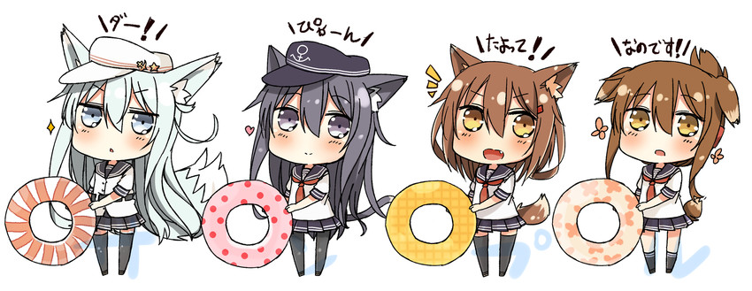 hibiki, inazuma, ikazuchi, akatsuki, and verniy (kantai collection) drawn by nonono_mino